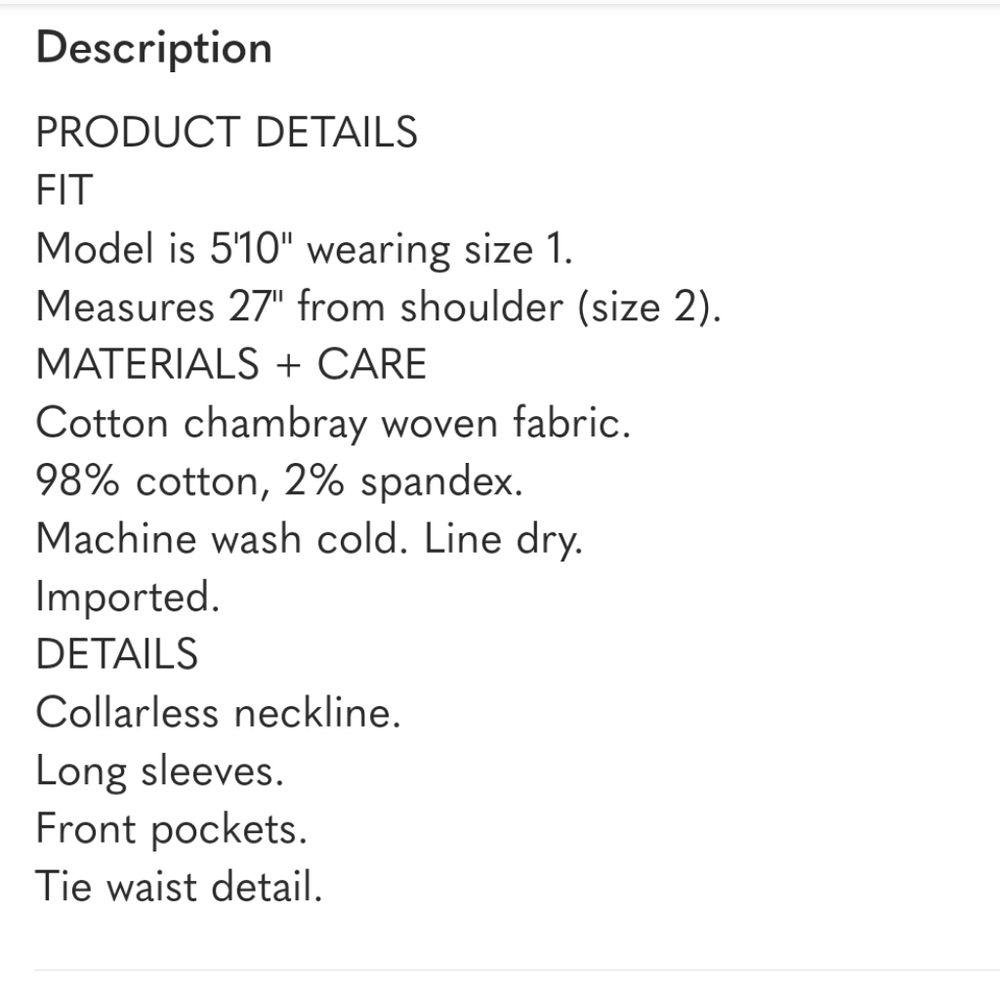 NWT Torrid 0 L 12 Chambray Tie Waist Utility Jacket Blue J-3333 - Picture 8 of 8